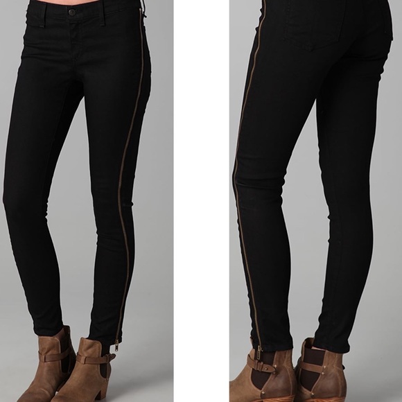 RAG & BONE Black Side Zip Skinny High Waist Jeans - Picture 2 of 8